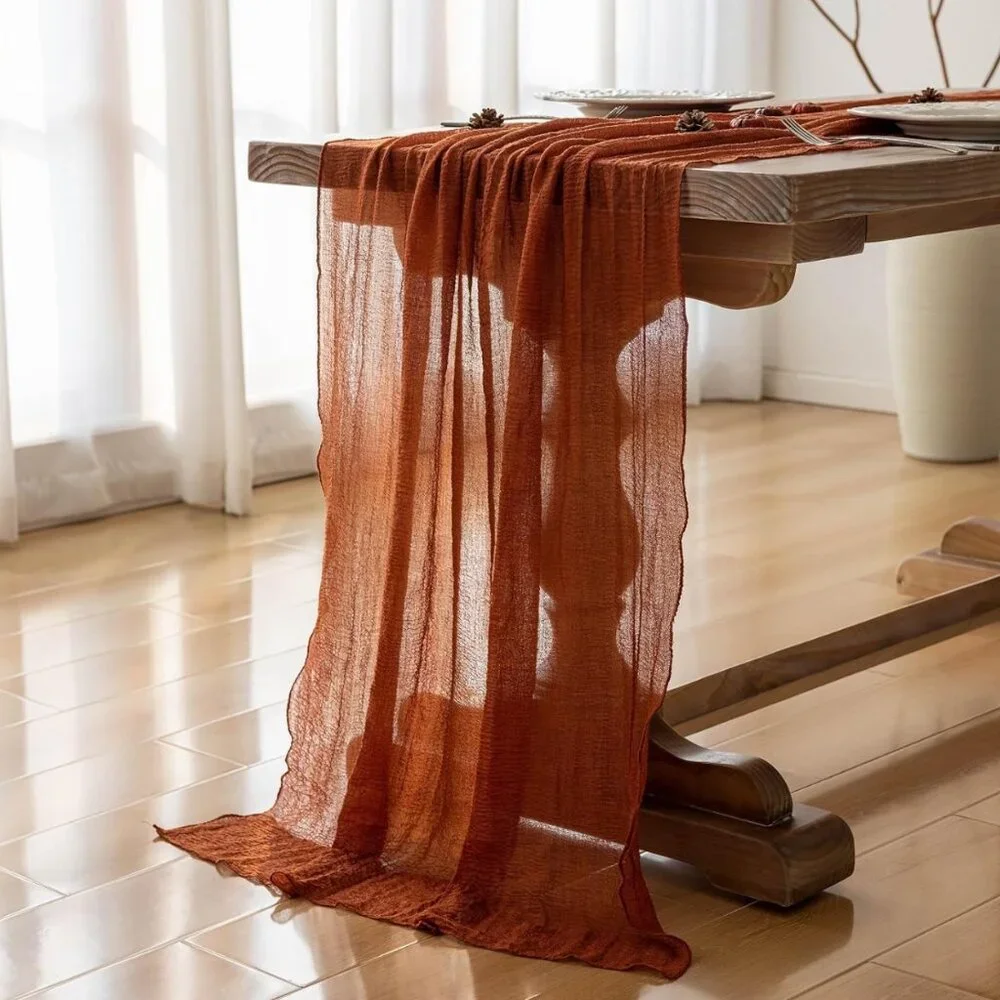 Terracotta Boho Fall Table Runner - Picture 4 of 7